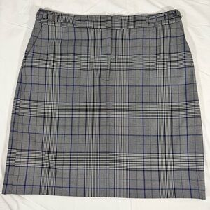 Halogen Gray Plaid Women's Skirt Dark Academia Work Lifestyle
